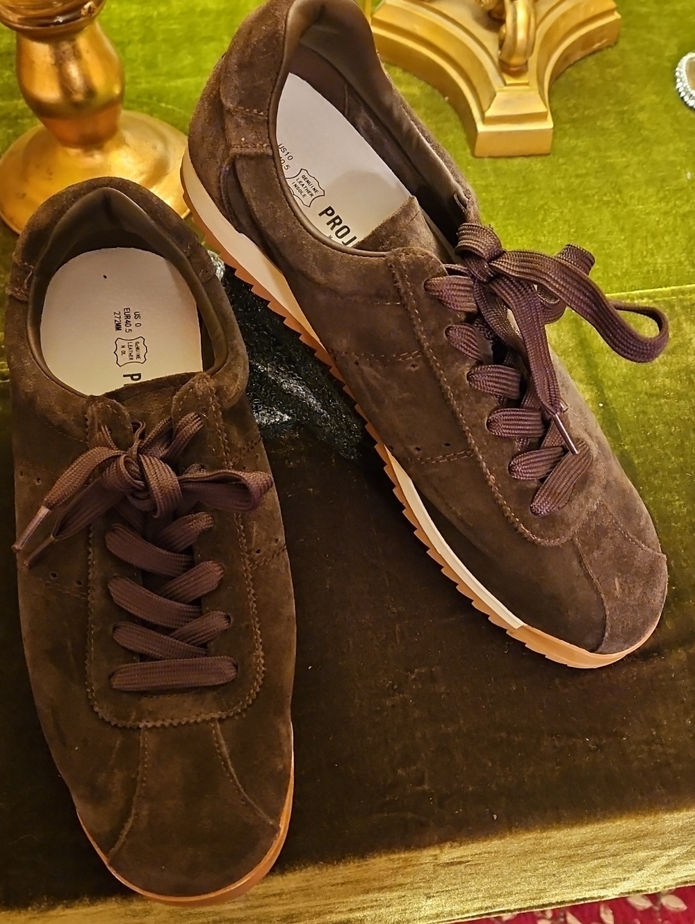 Project Cloud Brown Suede Low Top Lace Up Platform Sneakers Memory Foam US 10